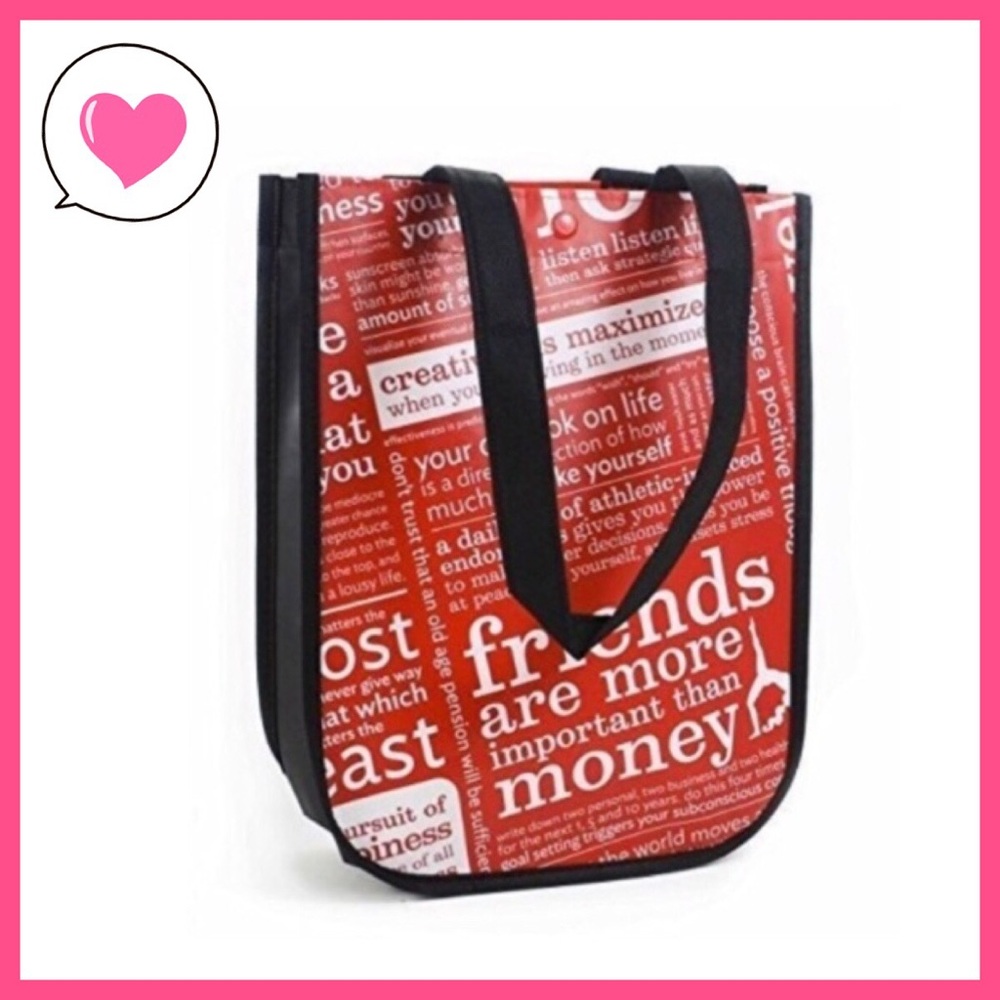 Lululemon athletica red reusable shopping bag tote